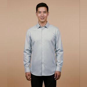 $85 Calvin Klein Mens STEEL Regular-Fit Non-Iron Stretch Shirt